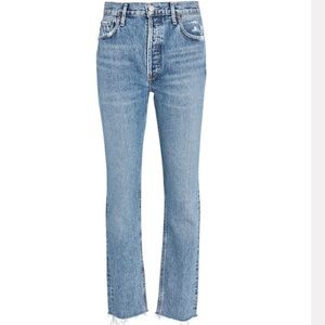 AGOLDE Jamie High Rise Distressed Jeans in Livestream, Size 26
